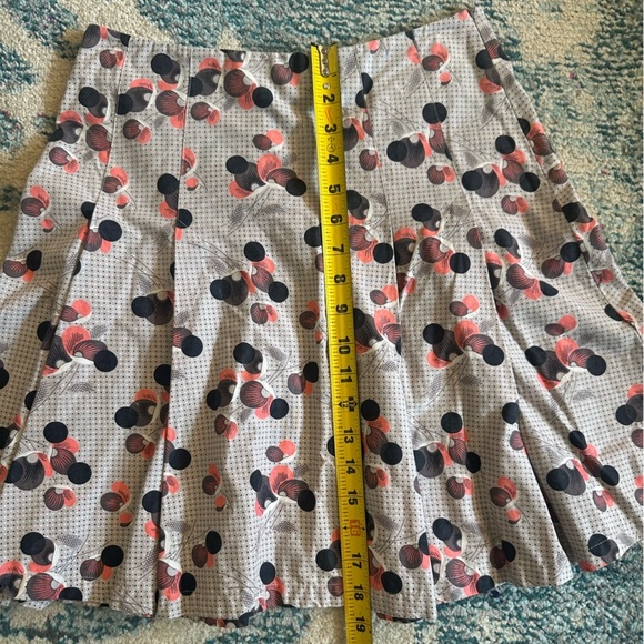 French Connection Cotton Patterned Grey Flare Mini Skirt - Picture 4 of 8